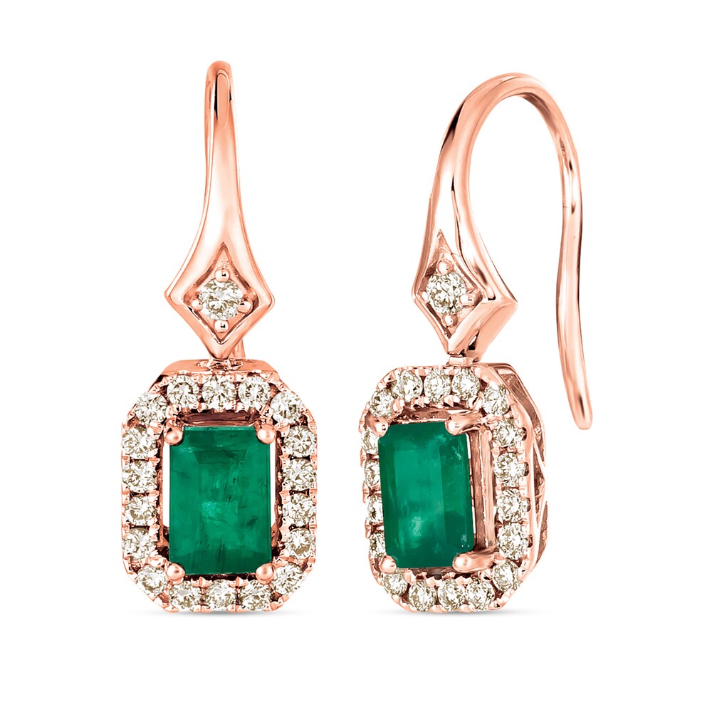 Le Vian Natural Emerald Earrings 1/3 ct tw Diamonds 14K Strawberry Gold 7CZTpyRy