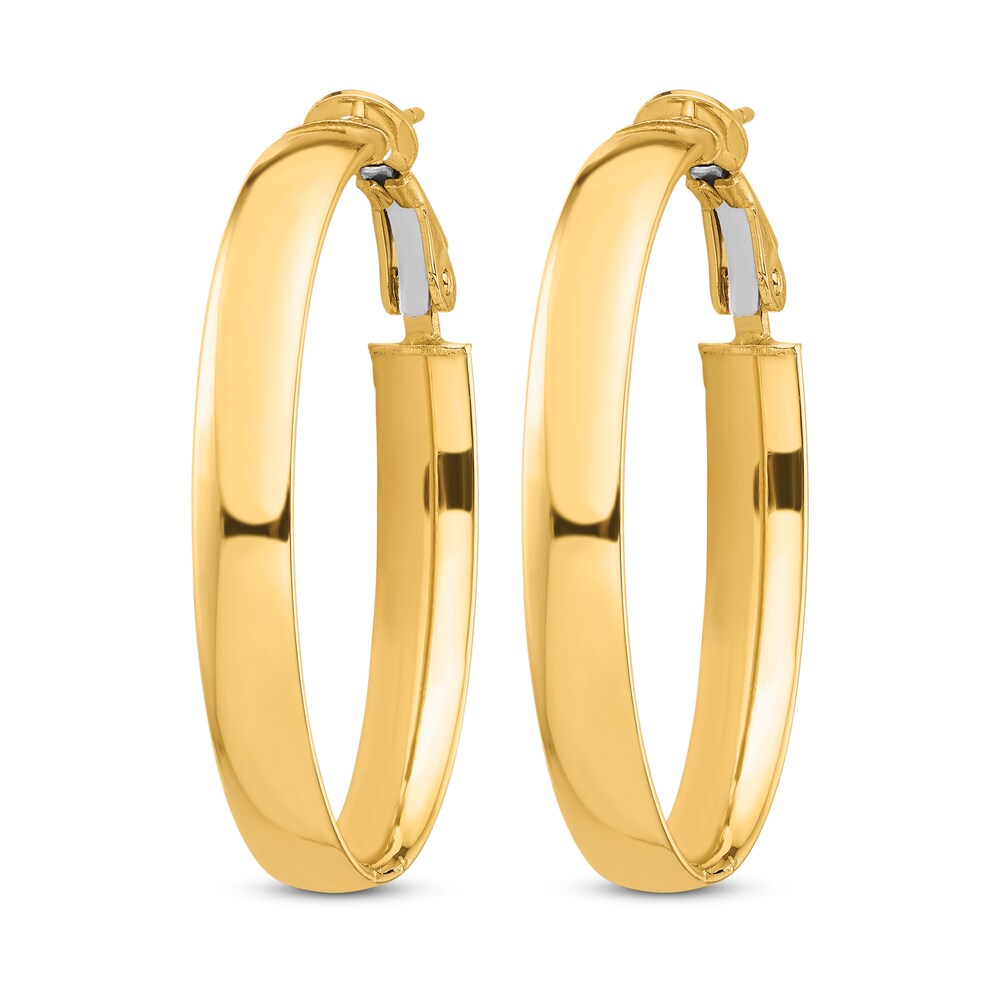 Oval Hoop Earrings 14K Yellow Gold 7T5pz260