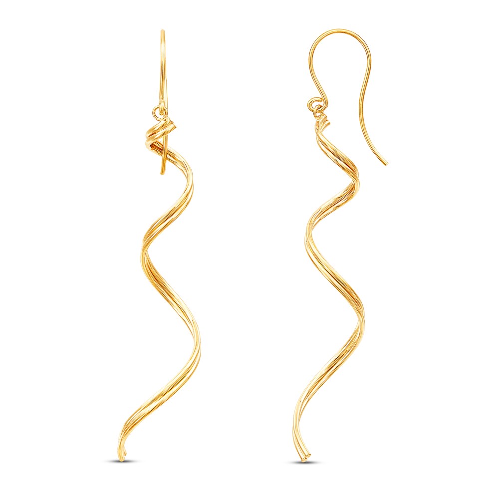 Spiral Dangle Earrings 10K Yellow Gold 7XEOaZth