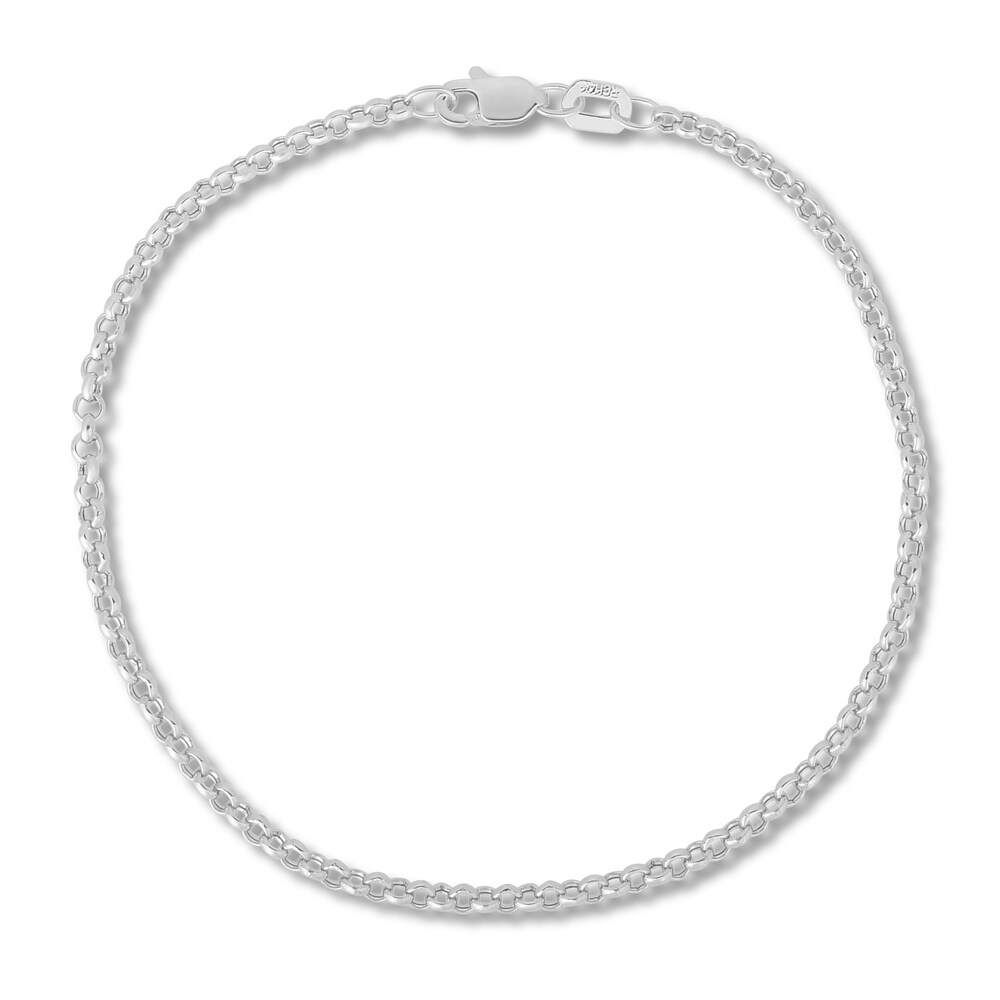 Rolo Chain Bracelet 14K White Gold 7" 7cSErpet