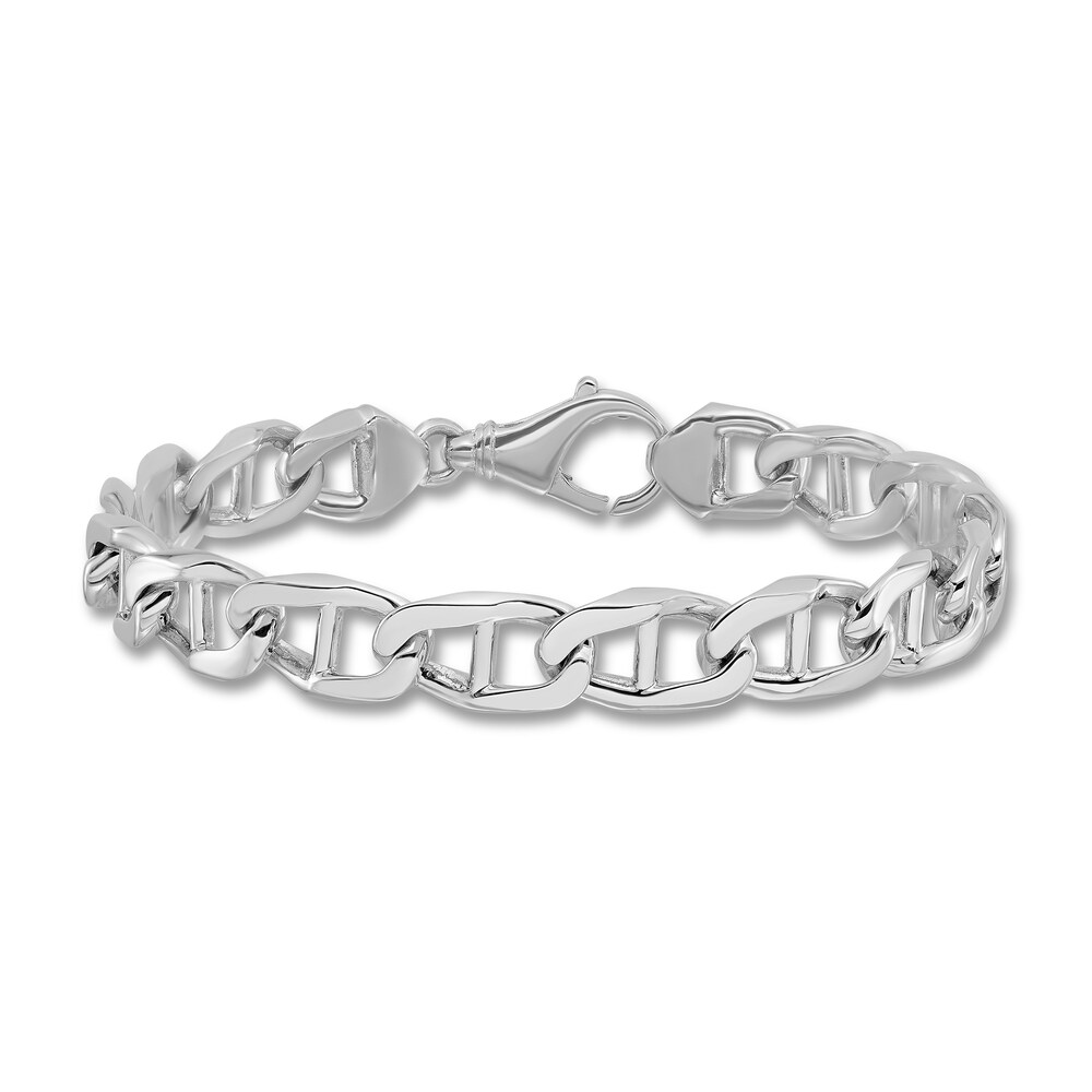 Men's Anchor Link Bracelet 14K White Gold 10.3mm 8" 7hpJwTHb