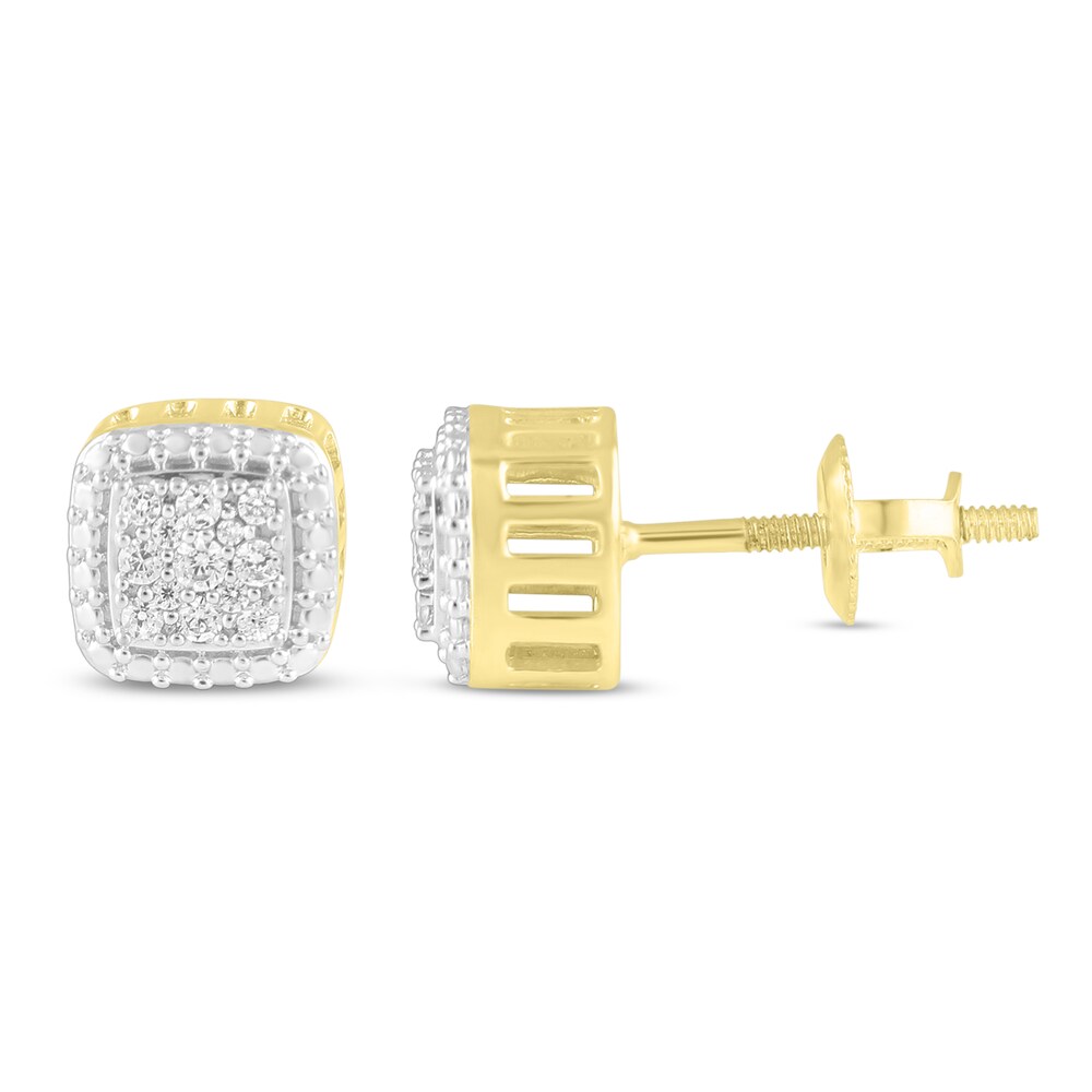 Men\'s Diamond Stud Earrings 1/6 ct tw Round 10K Yellow Gold 7lKFjx1a