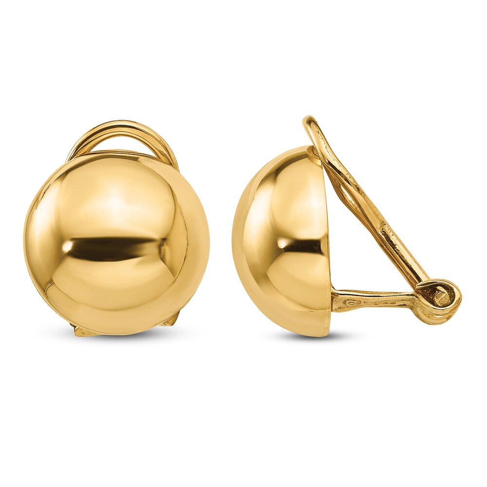 Clip-On Ball Stud Earrings 14K Yellow Gold 7rojxbk1