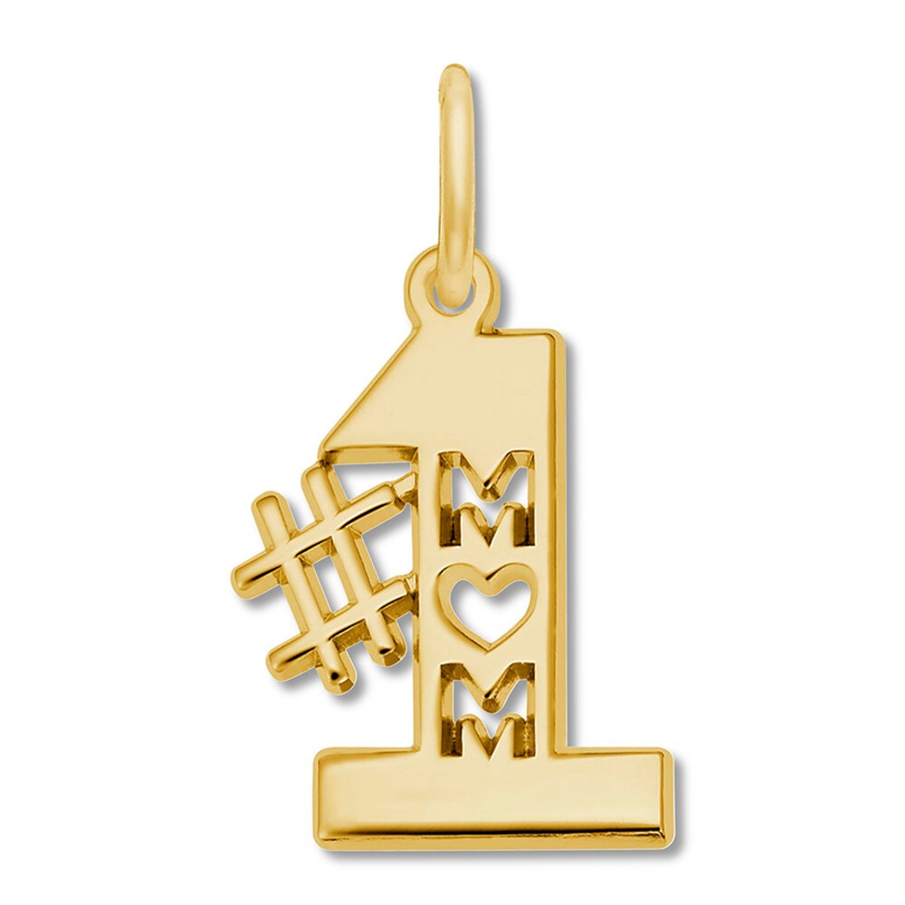 #1 Mom Charm 14K Yellow Gold 7xiy8zMh [7xiy8zMh]