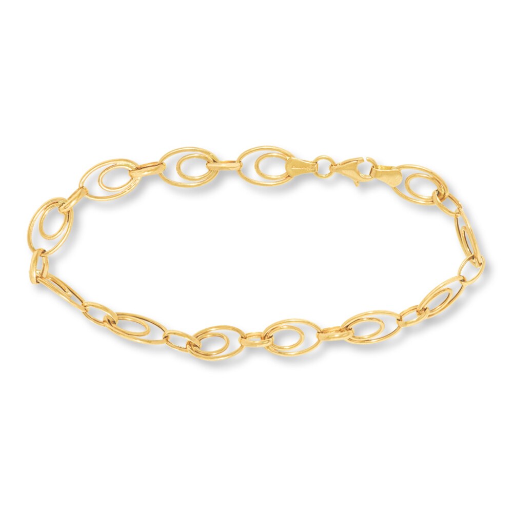 Oval Link Bracelet 14K Yellow Gold 7.25" Length 7ye8nQ5w