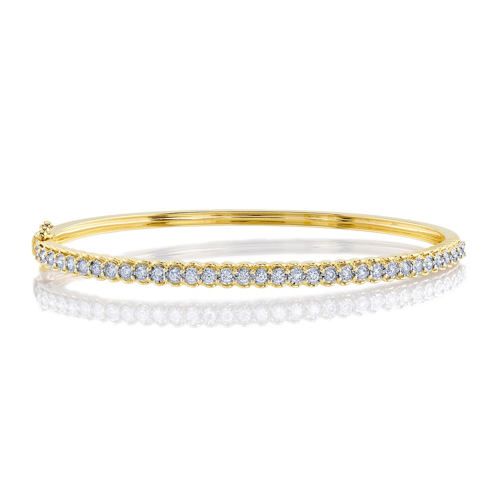 Shy Creation Diamond Bangle Bracelet 5/8 ct tw Round 14K Yellow Gold SC55022764ZS 8GMTXMb1