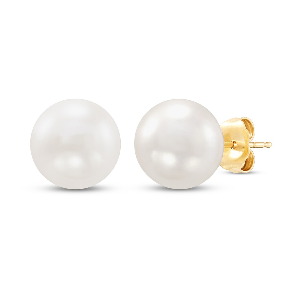 Cultured Pearl Stud Earrings 14K Yellow Gold 10.5mm 8IvLyRp7