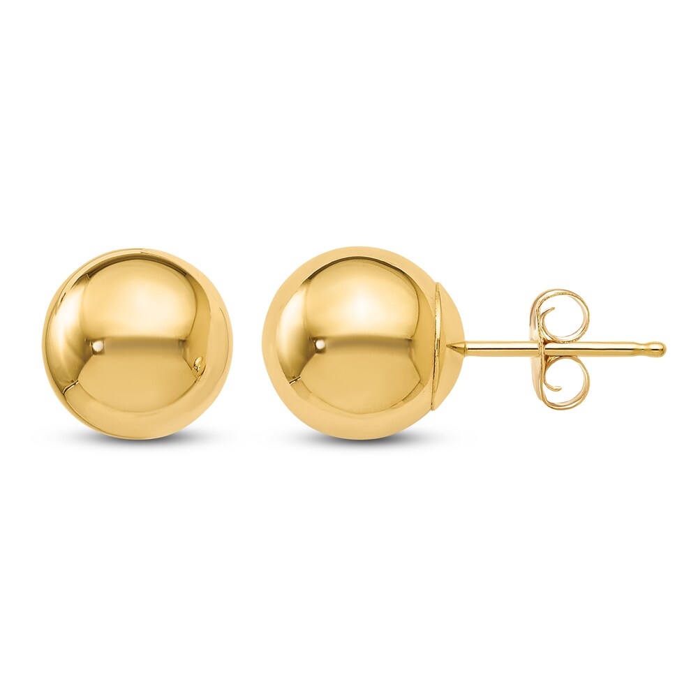 Ball Stud Earrings 14K Yellow Gold 8MM 8KxFkn5m