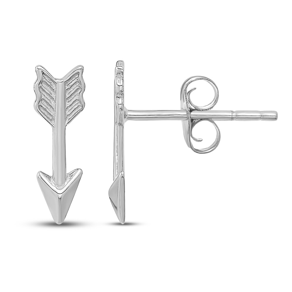 Arrow Stud Earrings 14K White Gold 8QWxJjHu