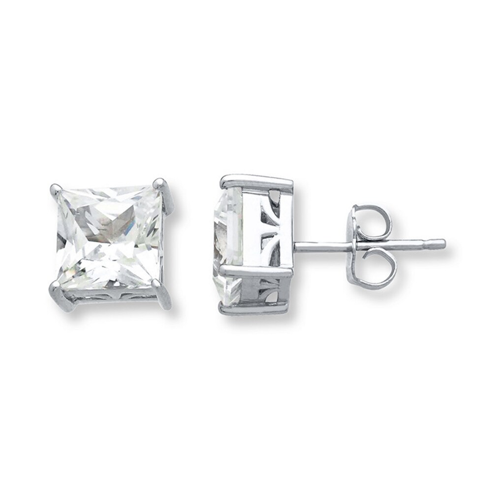 Classic Stud Earrings Lab-Created Sapphires Sterling Silver 8V8gtr9i