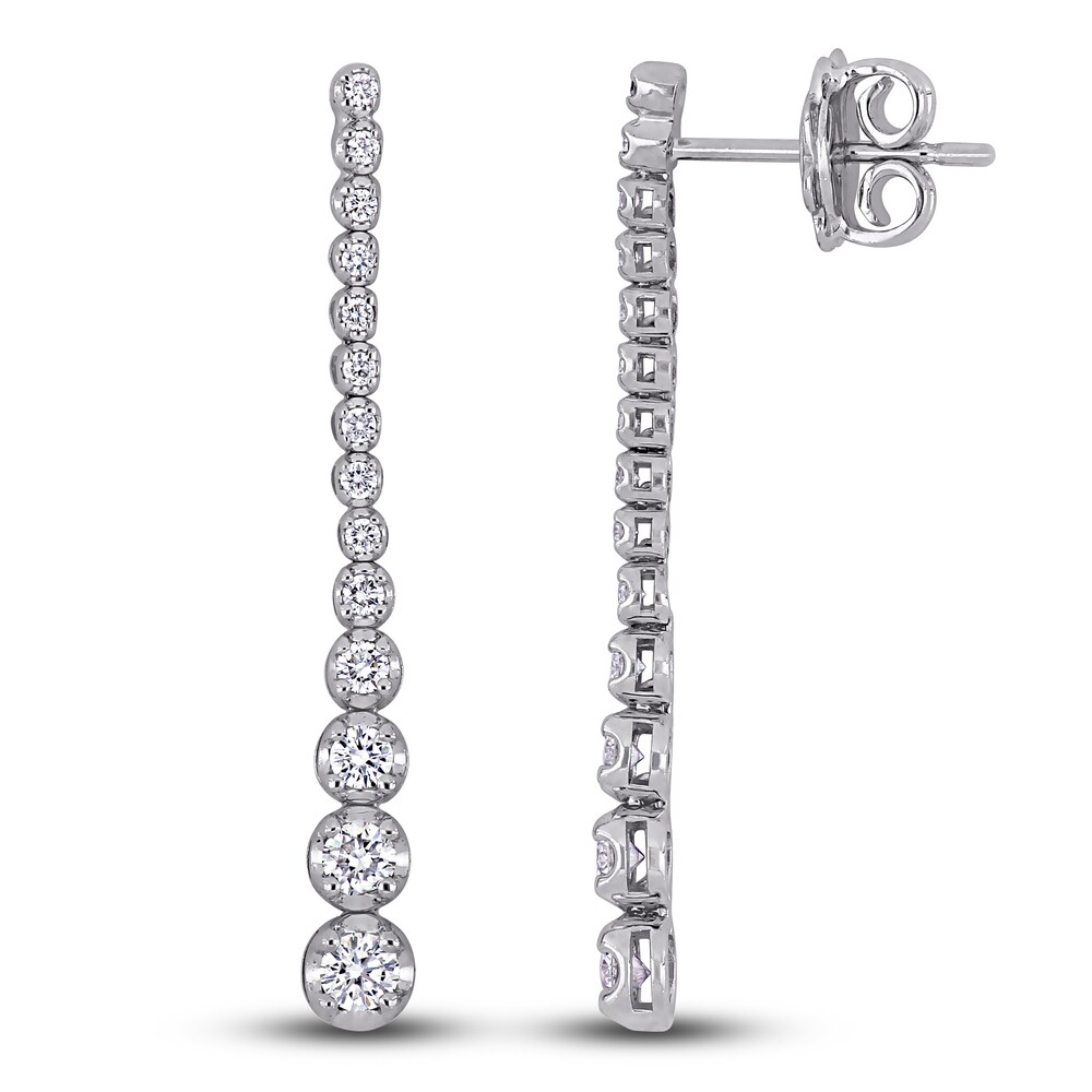 Diamond Drop Earrings 1/2 ct tw Round 18K White Gold 8g9ysc52