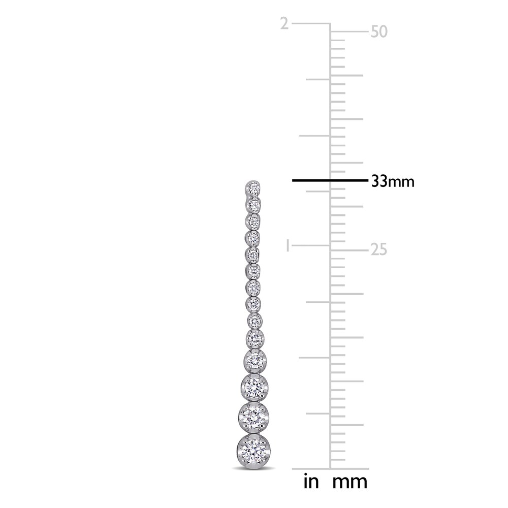 Diamond Drop Earrings 1/2 ct tw Round 18K White Gold 8g9ysc52