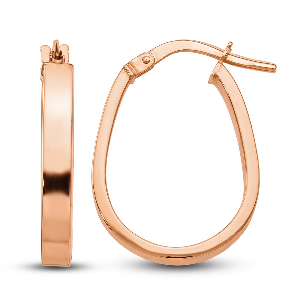 Polished U Hoop Earrings 14K Rose Gold 8gwhgs4j