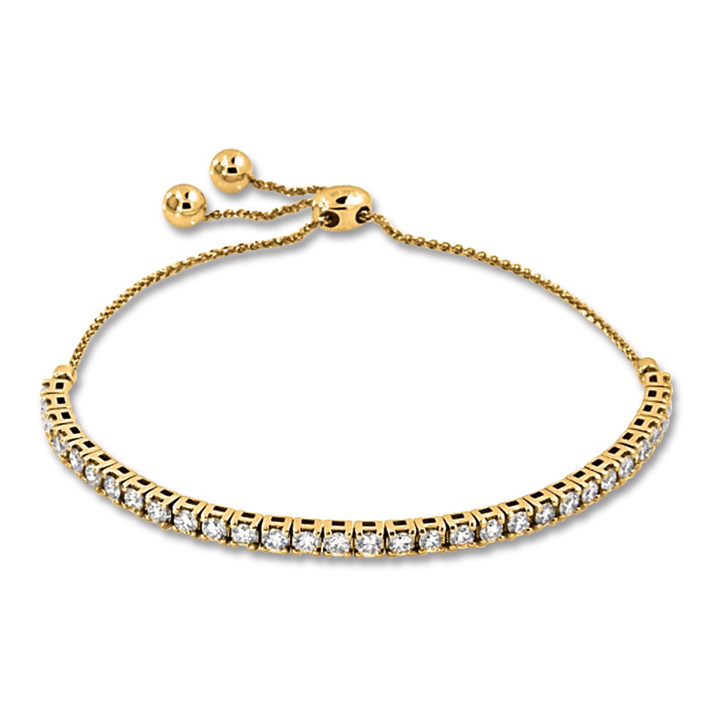 Lab-Created Diamond Bolo Bracelet 2 ct tw Round 14K Yellow Gold 8kEGFpit