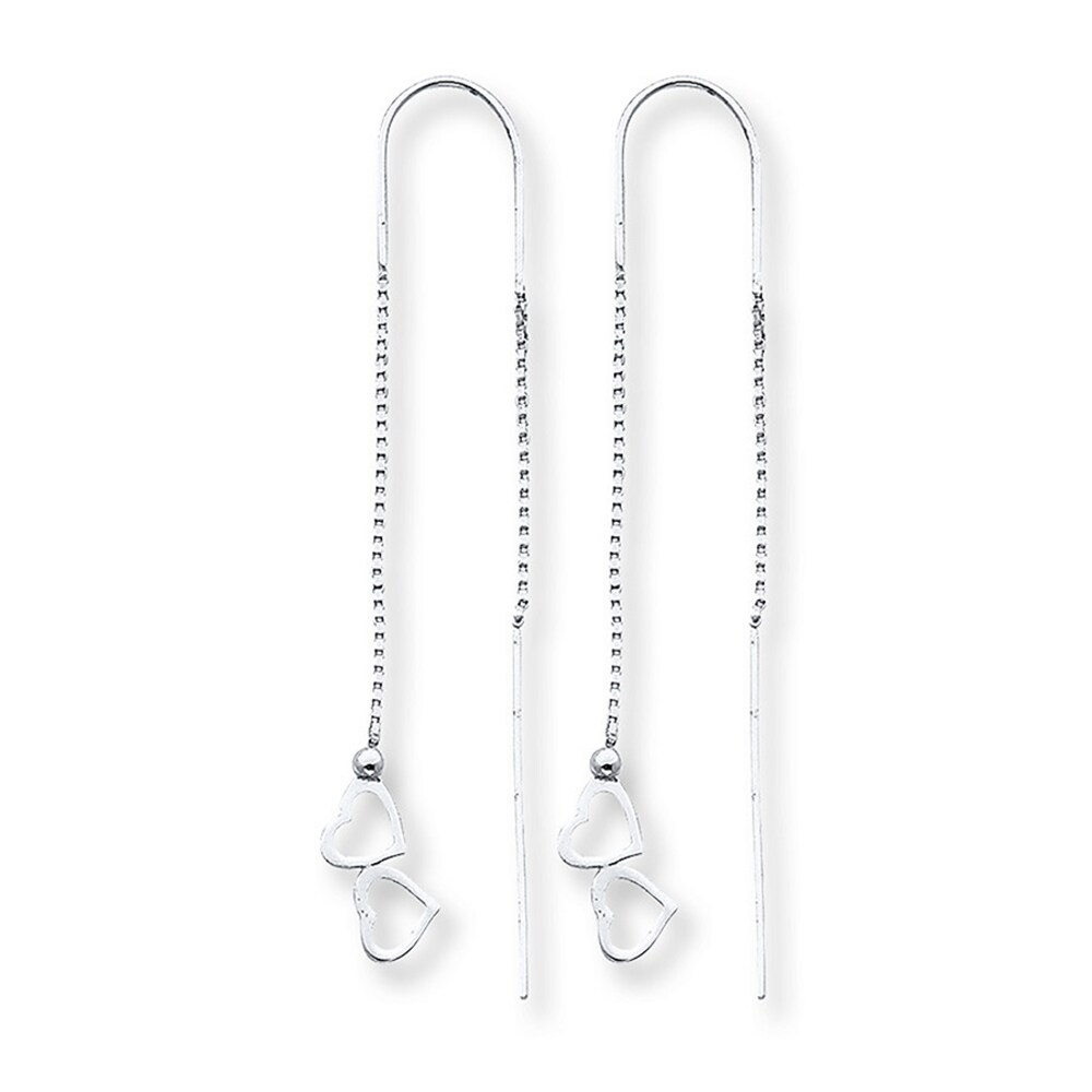 Heart Threader Earrings Sterling Silver 8nf8kC91