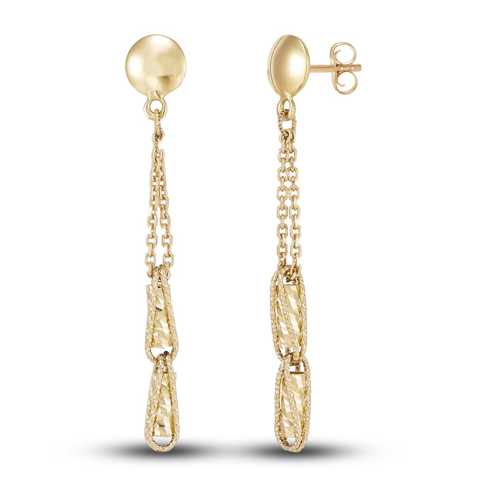 Italia D\'Oro Triangle Drop Earrings 14K Yellow Gold 8z9UQYsY