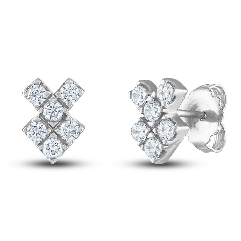 Vera Wang WISH Diamond Stud Earrings 1/2 ct tw Round 10K White Gold 9BGjMaeD