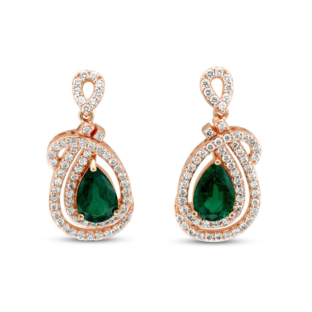 Le Vian Natural Emerald Earrings 1-1/5 ct tw Diamonds 18K Strawberry Gold 9JbBtas9