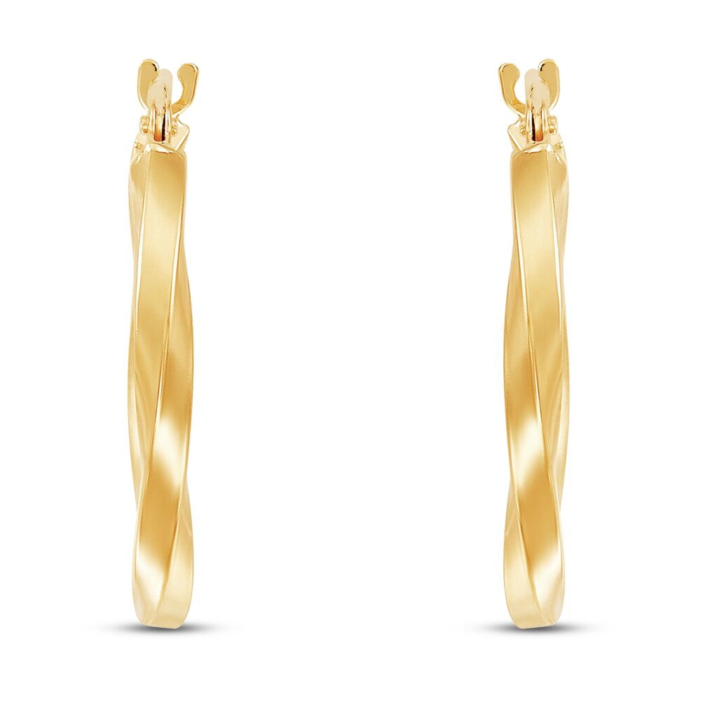 Twist Hoop Earrings 10K Yellow Gold 9Of7JVQ0