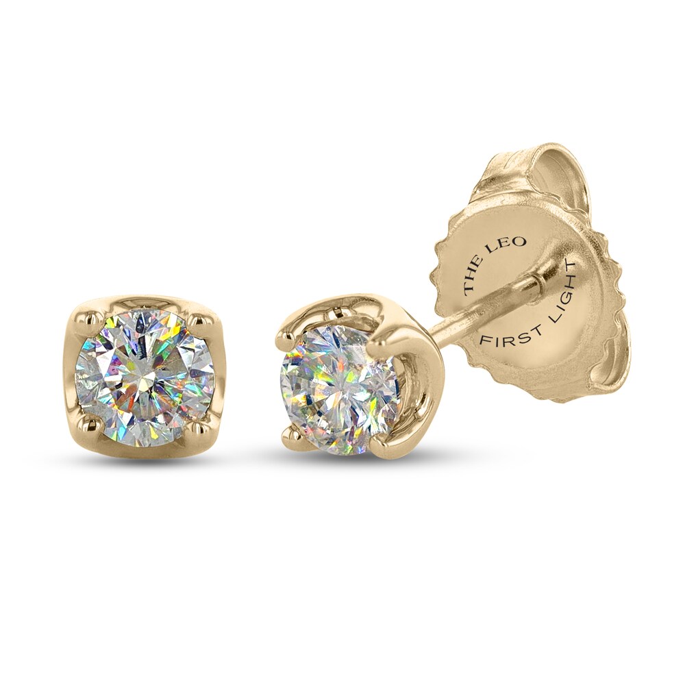 THE LEO First Light Diamond Solitaire Earrings 1/2 ct tw 14K Yellow Gold (I1/I) 9SgMh5SK [9SgMh5SK]