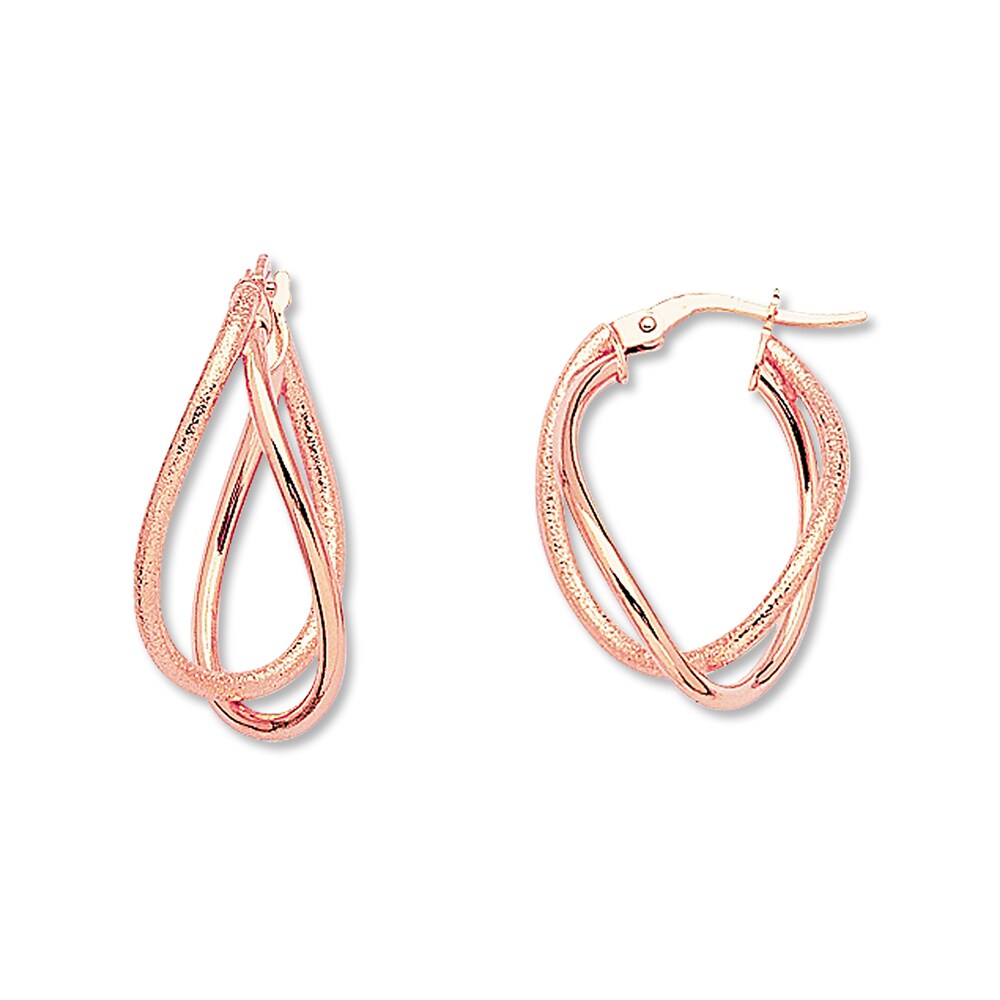 Twisted Hoop Earrings 14K Rose Gold 9T3uxKFn