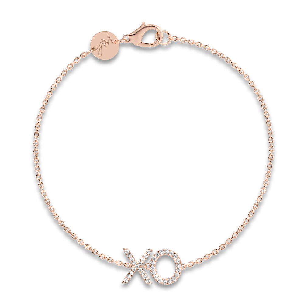 Juliette Maison Diamond Station Name Bracelet 1/4 ct tw Round 10K Rose Gold 9eVA1nud