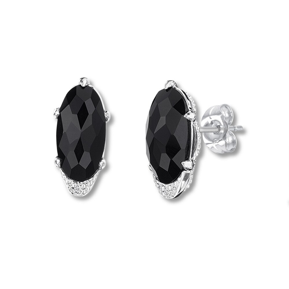 Tacori Onyx Earrings Diamond Accents Sterling Silver 9fxrWYAO