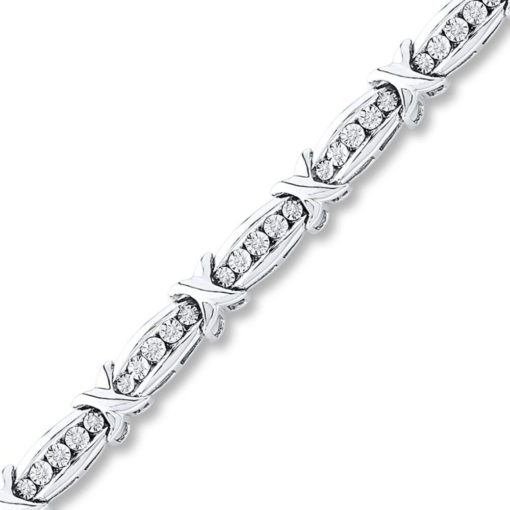 Diamond Bracelet 1/2 ct tw Round-cut Sterling Silver A0i2n7OG