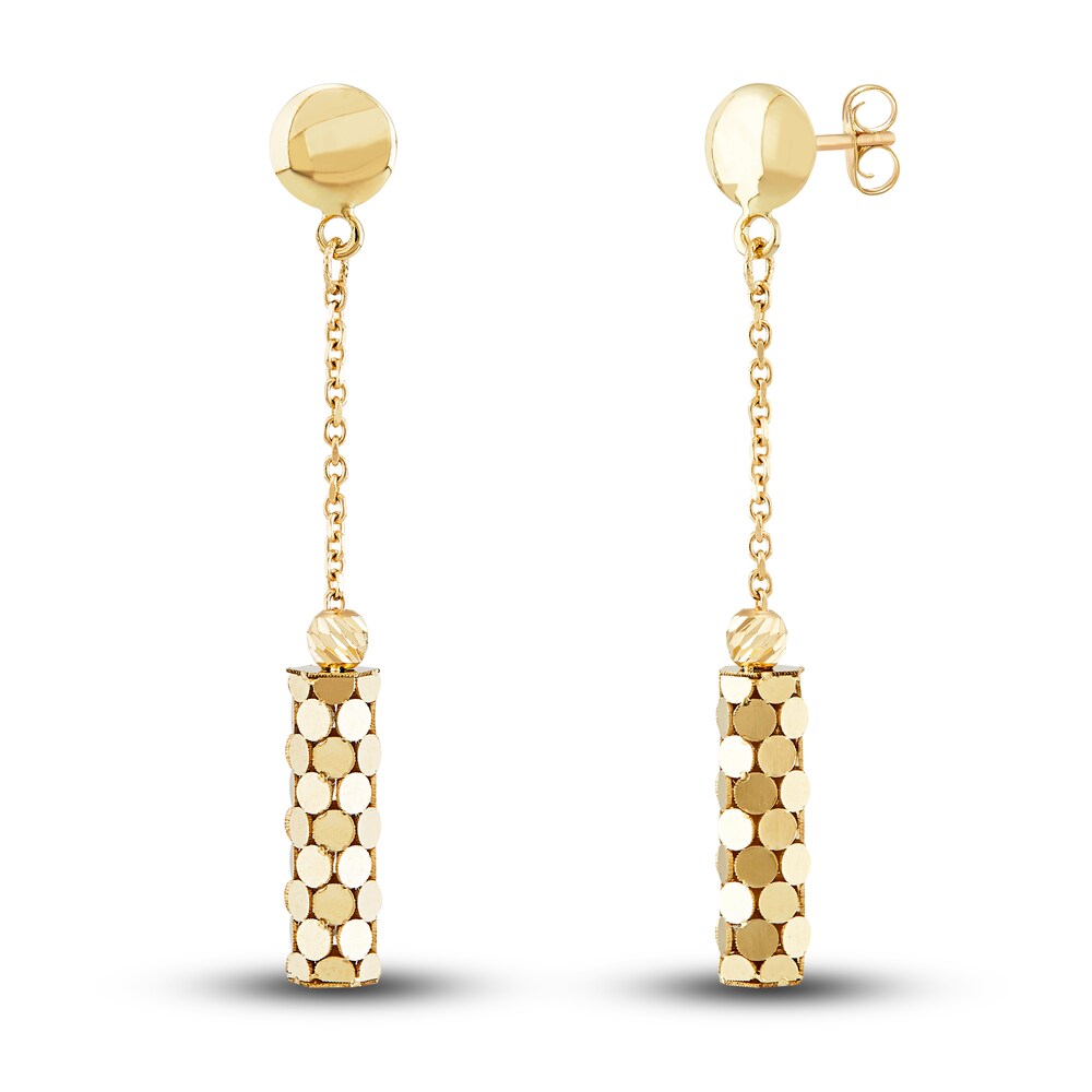 Italia D\'Oro Bar Dangle Earrings 14K Yellow Gold A87CnEKd