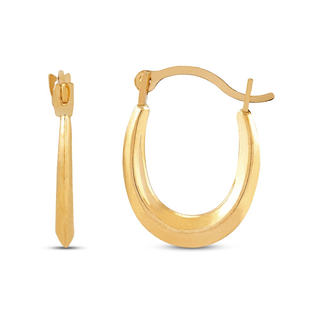 Children's Oval Hoop Earrings 14K Yellow Gold ABtl0hii