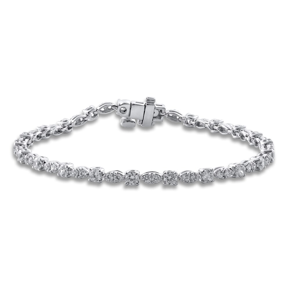 Diamond Tennis Bracelet 3 ct tw Round 14K White Gold 7" ACRKp3JQ