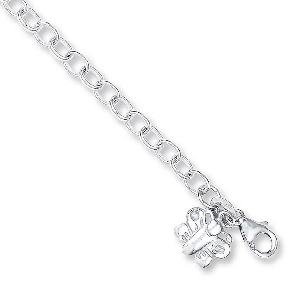 Butterfly Charm Anklet 10 Rolo Chain Sterling Silver AD5NadI5