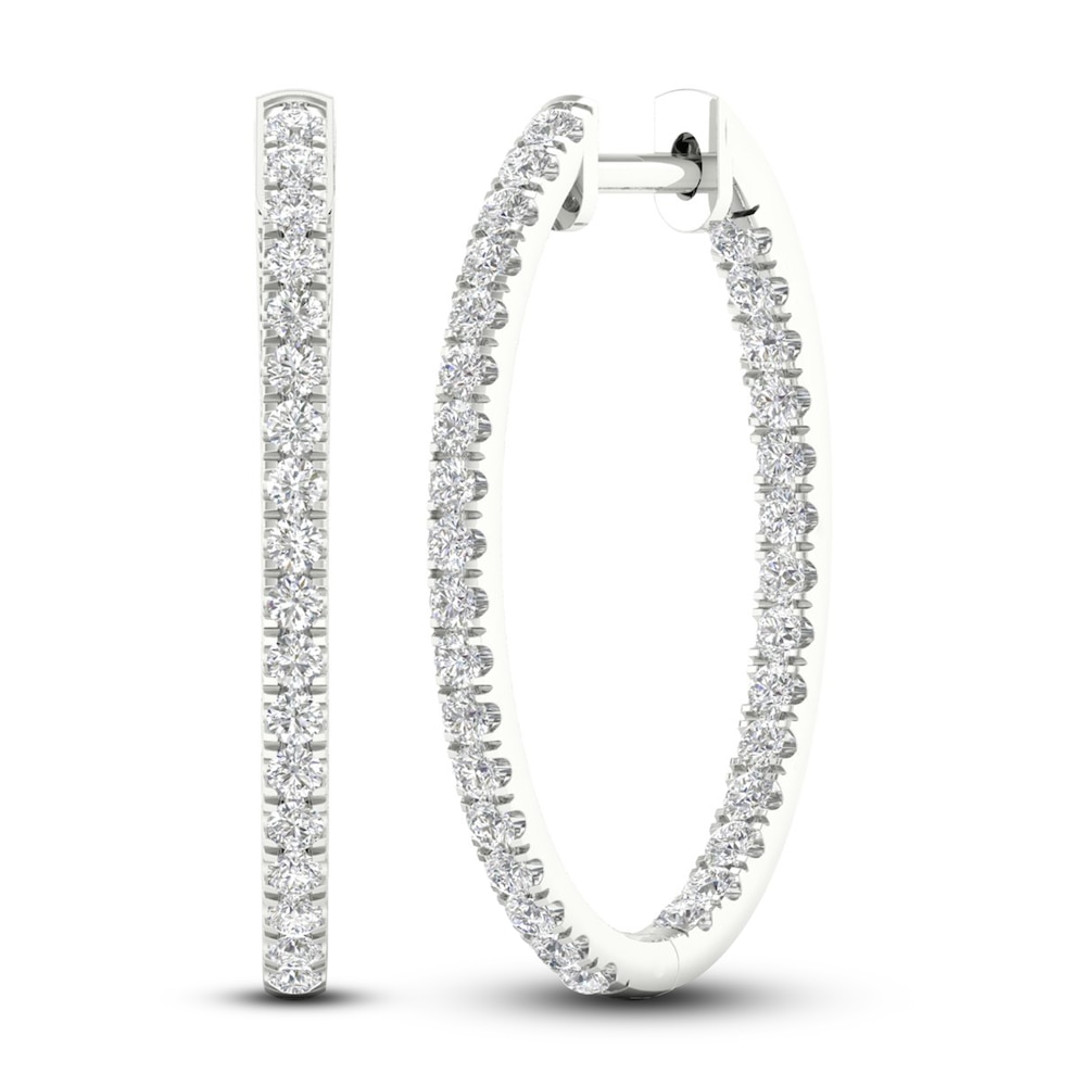 Lab-Created Diamond Earrings 1 ct tw Round 14K White Gold AHPUUUGH