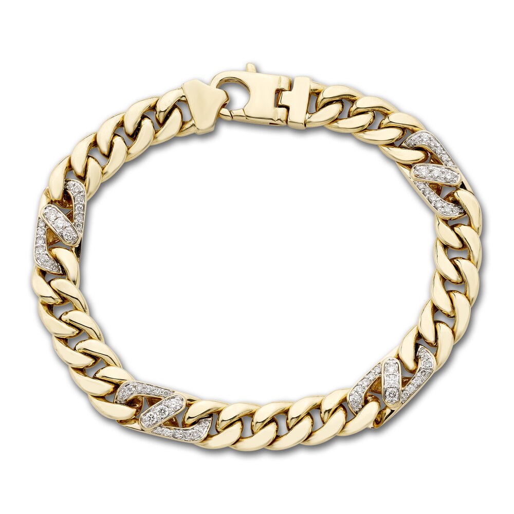 Men's Diamond Bracelet 1 ct tw 10K Two-Tone Gold AWqVgT4c