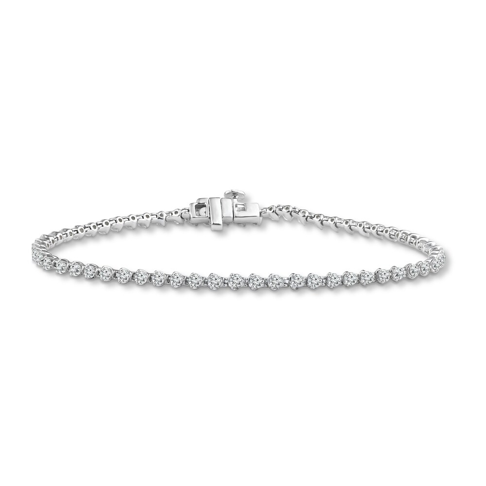 Diamond Tennis Bracelet 3 ct tw Round 14K White Gold AXWHhUwc