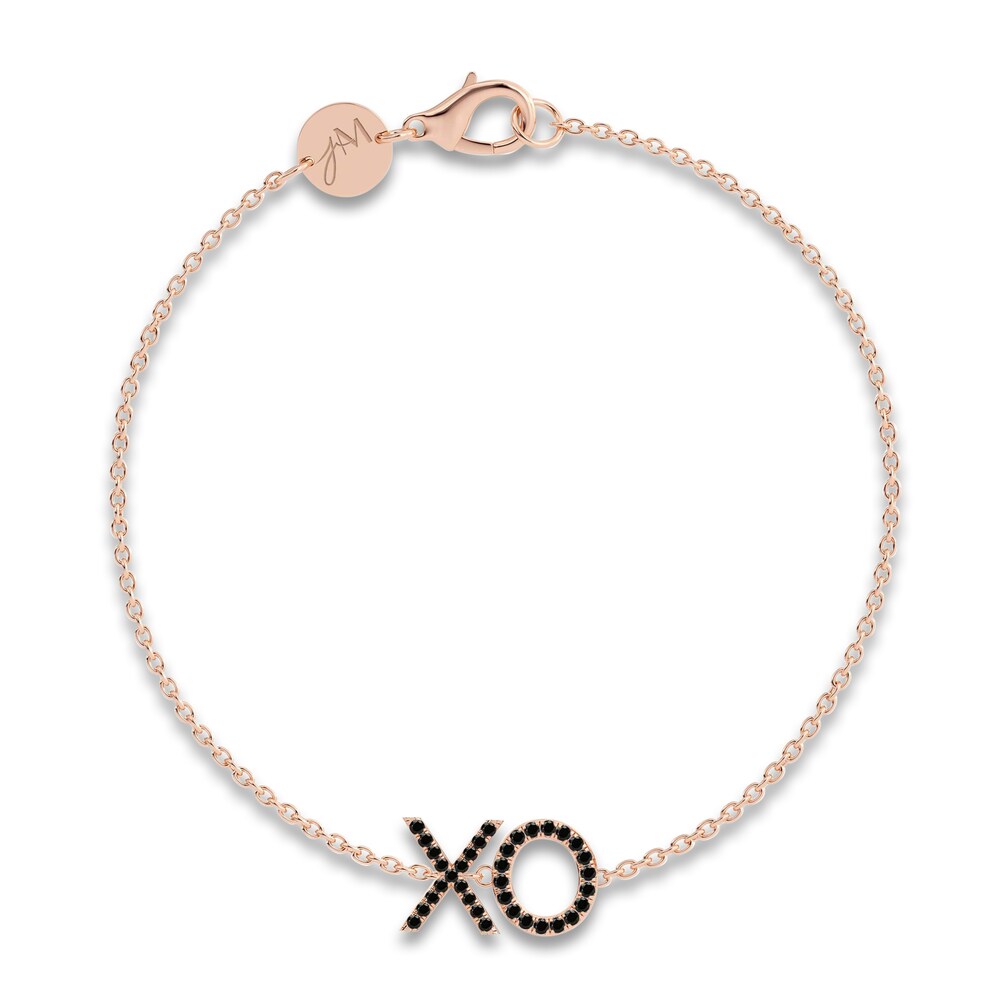 Juliette Maison Black Diamond Station Name Bracelet 1/2 ct tw Round 10K Rose Gold Aa5ex2jy