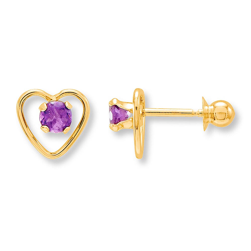 Amethyst Earrings 14K Yellow Gold Af6TXymH