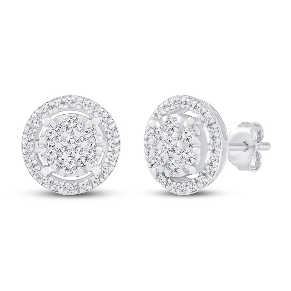 Diamond Earrings 1/4 ct tw Round 10K White Gold AkRtg7cO