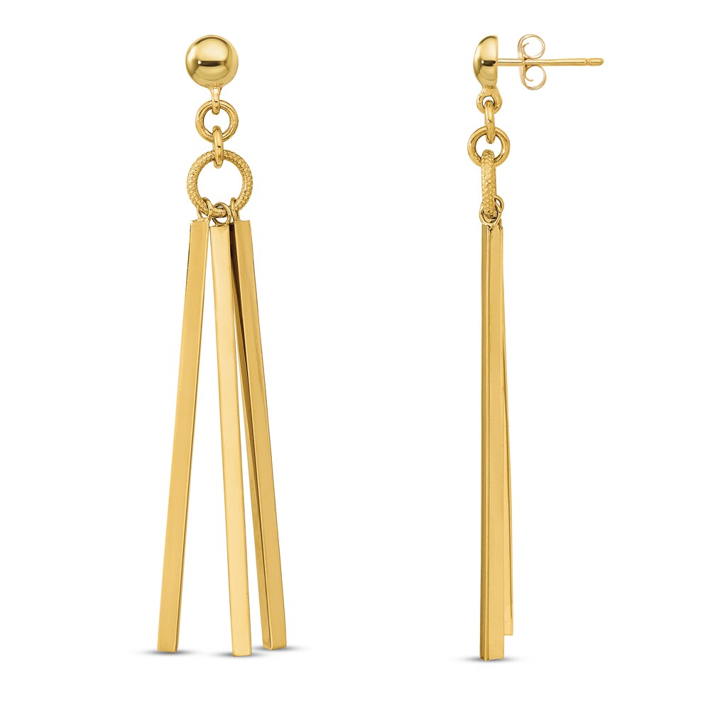 3-Bar Dangle Earrings 14K Yellow Gold AlW9du9d