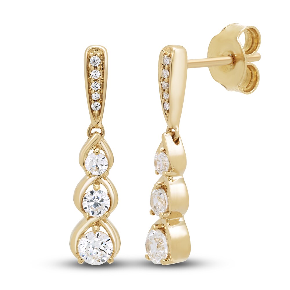 Hearts Desire Diamond 3-Stone Earrings 1/2 ct tw Round 18K Yellow Gold AnYqhWPK