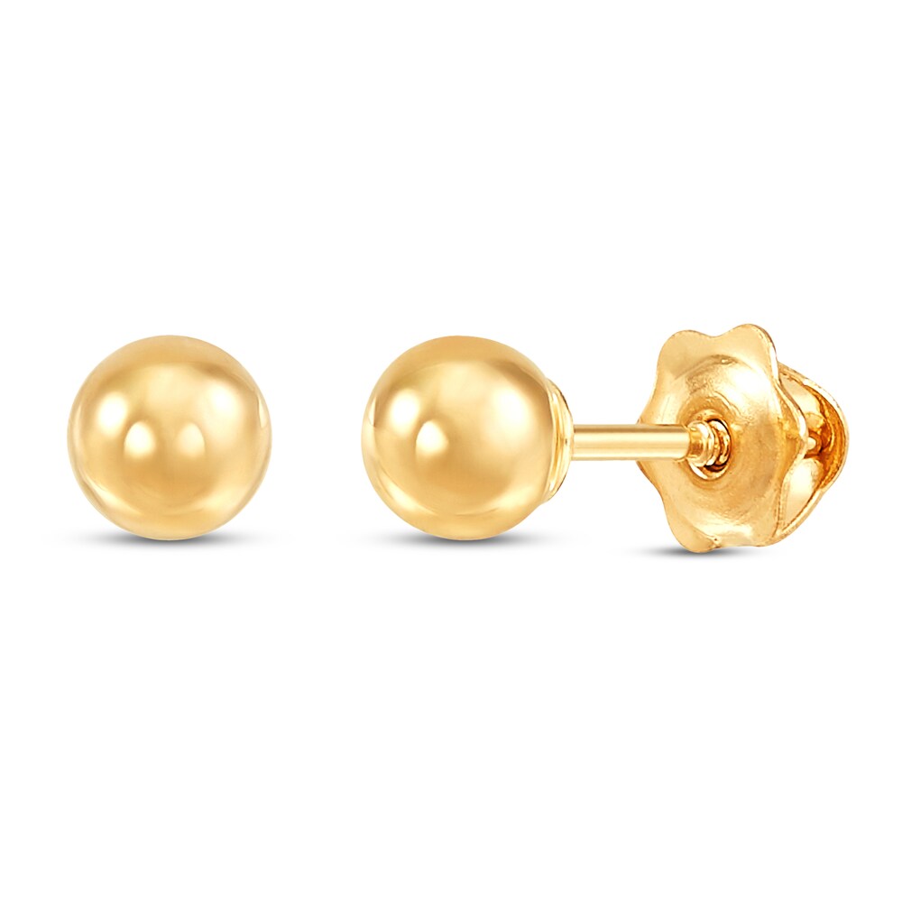 Children's Ball Stud Earrings 14K Yellow Gold AviC9a01