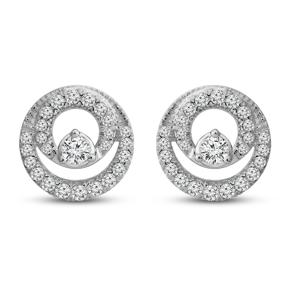 Closer Together Diamond Earrings 1/2 ct tw 10K White Gold Ayc1cJaM