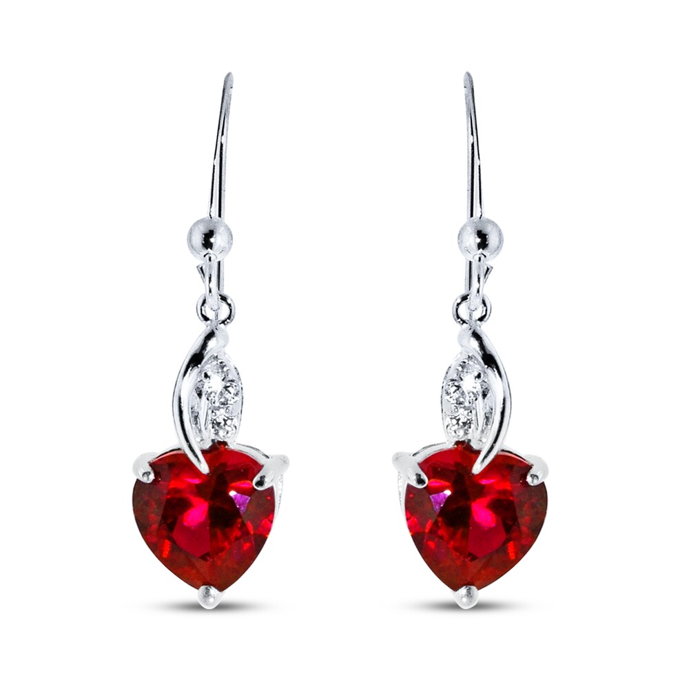 Lab-Created Ruby Earrings Lab-Created Sapphires Sterling Silver AzmsrRkc