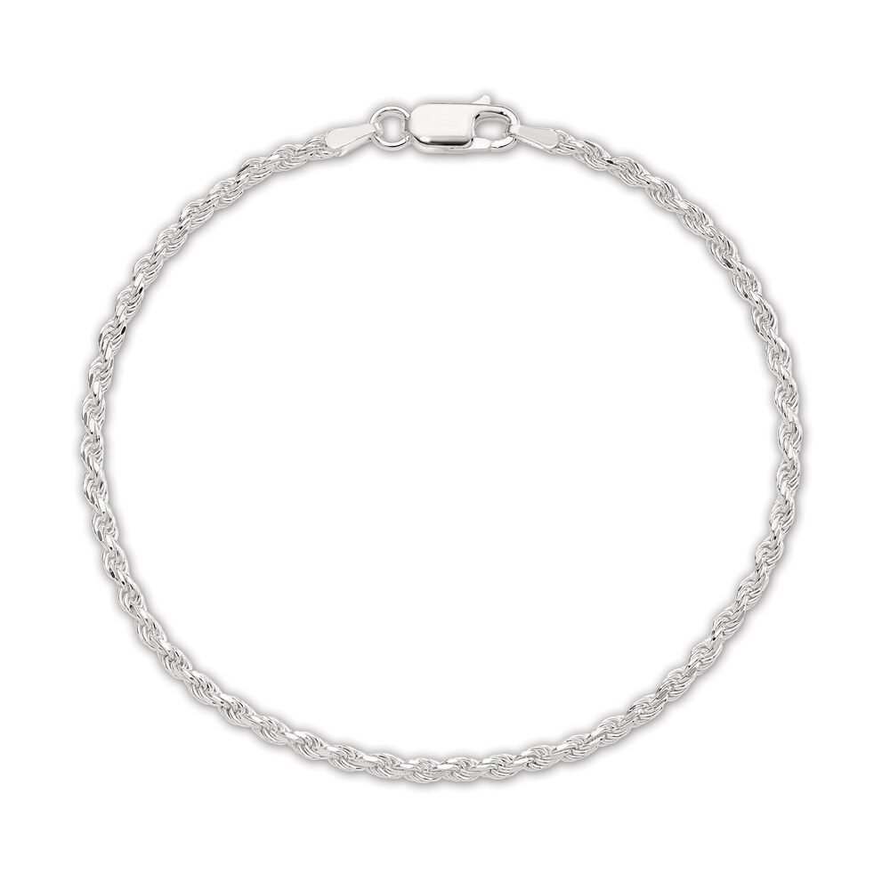 Diamond Cut Rope Chain Bracelet Sterling Silver B2DHAKAE