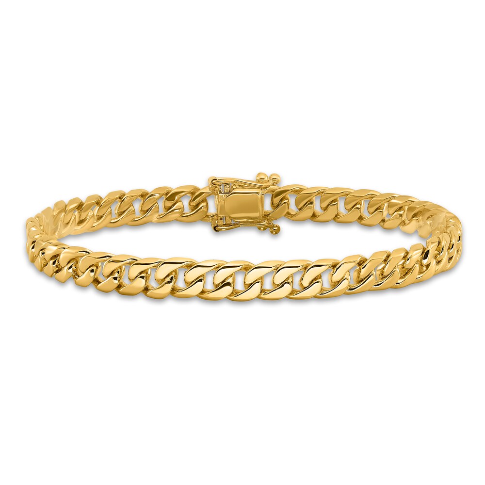 Men's Curb Chain Bracelet 14K Yellow Gold 6.8mm 8" B5E7higR
