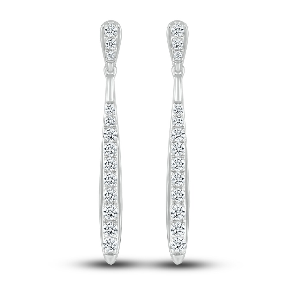Diamond Drop Earrings 3/8 ct tw Round 10K White Gold BiJUvyAm