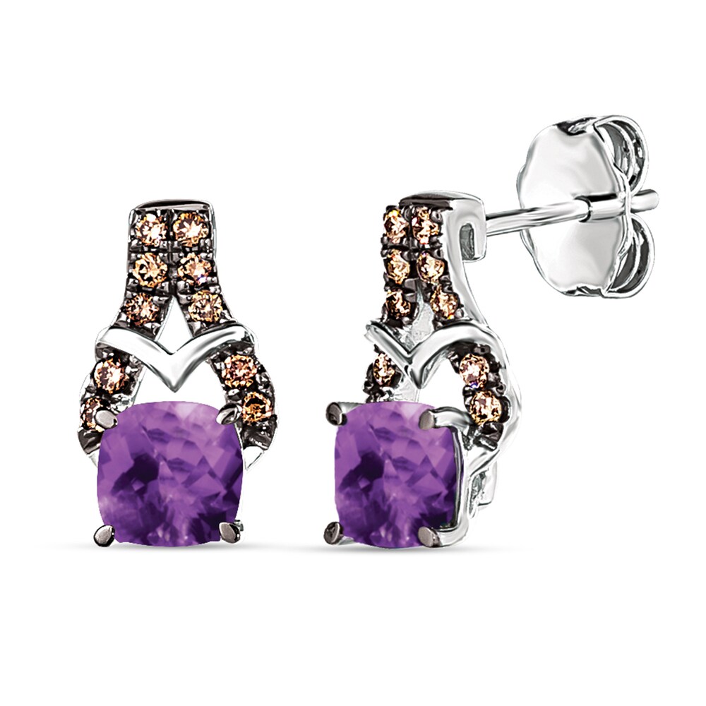 Le Vian Natural Amethyst Earrings 1/8 ct tw Diamonds 14K Vanilla Gold BkOY1ekh