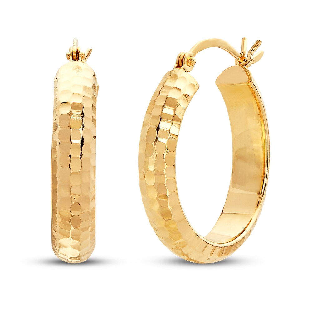 Round Hoop Earrings 14K Yellow Gold BlO8hXYR [BlO8hXYR]