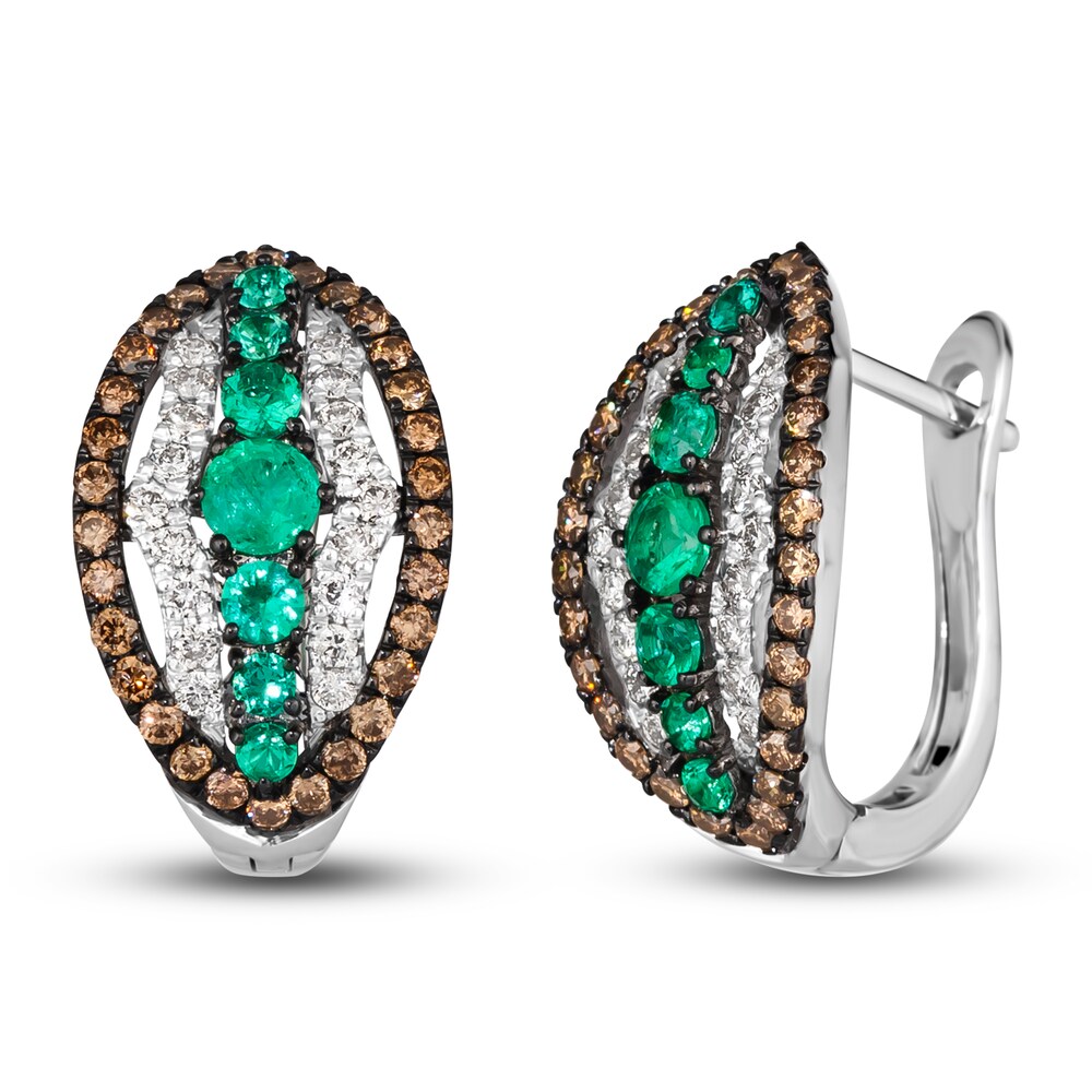 Le Vian Natural Emerald Hoop Earrings 3/4 ct tw Diamonds 14K Vanilla Gold BpDgpTKL