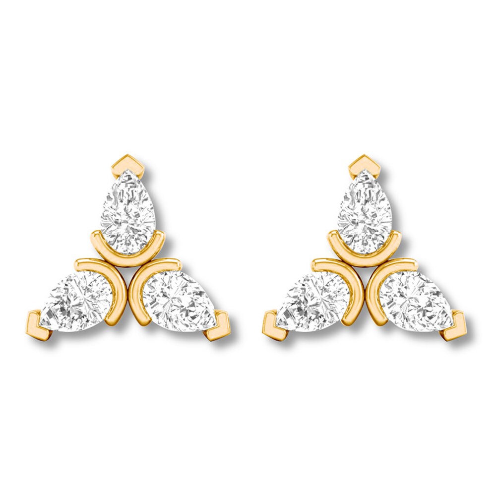 Diamond Earrings 1/2 ct tw Pear-shaped 14K Yellow Gold BwV9mBNi